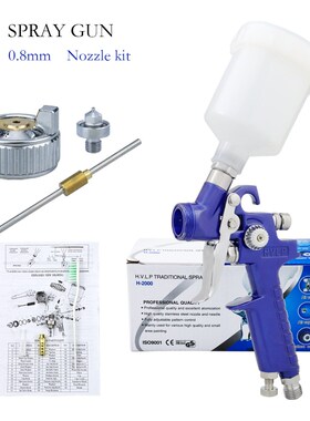 0.8mm/1.0mm Nozzle H-2000 Professional HVLP Spray Gun Mini A