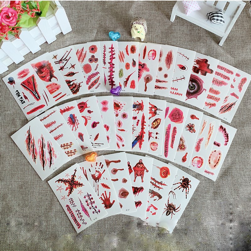 1pc Happy  Halloween Party Tattoo Stickers Cartoon Cute Witc