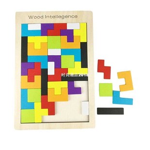 Kids Wooden Puzzle Toys Tetris Game Tangram/Jigsaw Board Puz