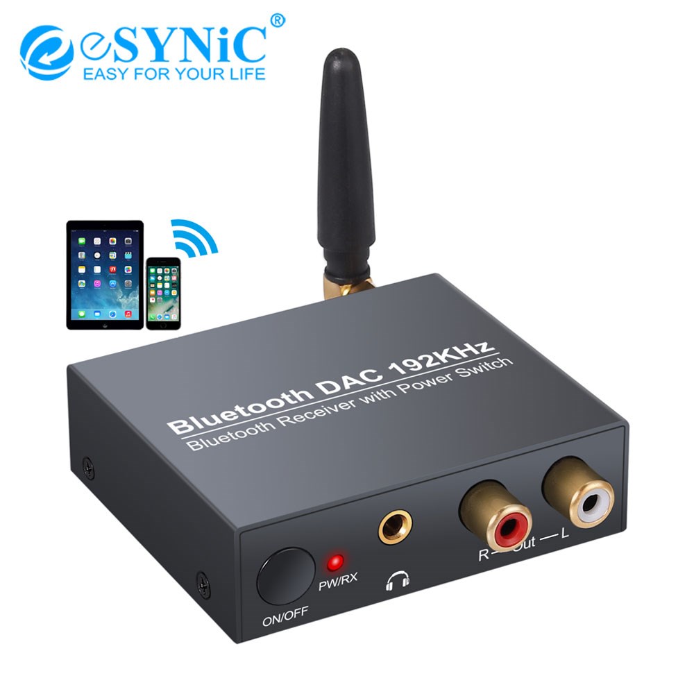 eSYNiC 192kHz Bluetooth DAC Converter Support Power ON or O