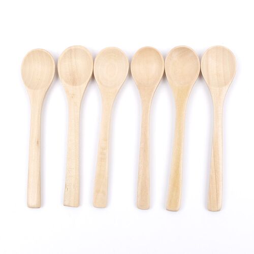 New 6PCS/Lot Mini Wooden Spoon Kitchen Cooking Teaspoon Cond