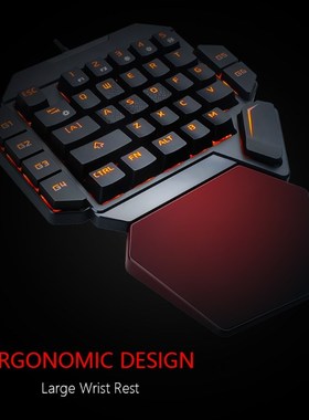 One-Handed Mechanical  Keyboard RGB Backlit 35 Keys Portable