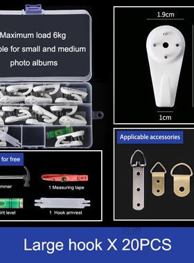 20PCS Picture Hanger Set Wall Hooks Hanging Without Holes Mo