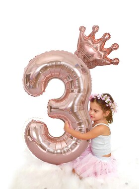 3 Year Birthday Balloons 1st Birthday Ballon Crown Number Ba