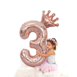 3 Year Birthday Balloons 1st Birthday Ballon Crown Number Ba