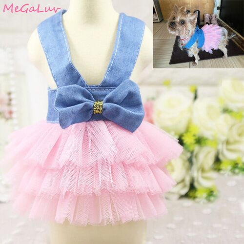 Pet Dog Tutu Lace Dress Skirt Puppy Princess Teddy Costume A