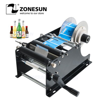 ZONESN Manual Round Bottle Labeling Machine Beer Cans Wine A