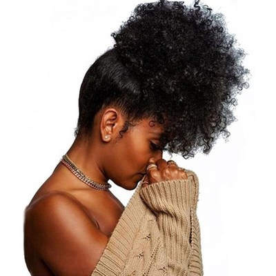 Ponytail Human Hair Mongolian Afro Kinky Curly Ponytails Rem