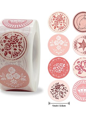 50-500pcs Envelope Seal Labels with Flower Patterns Stickers