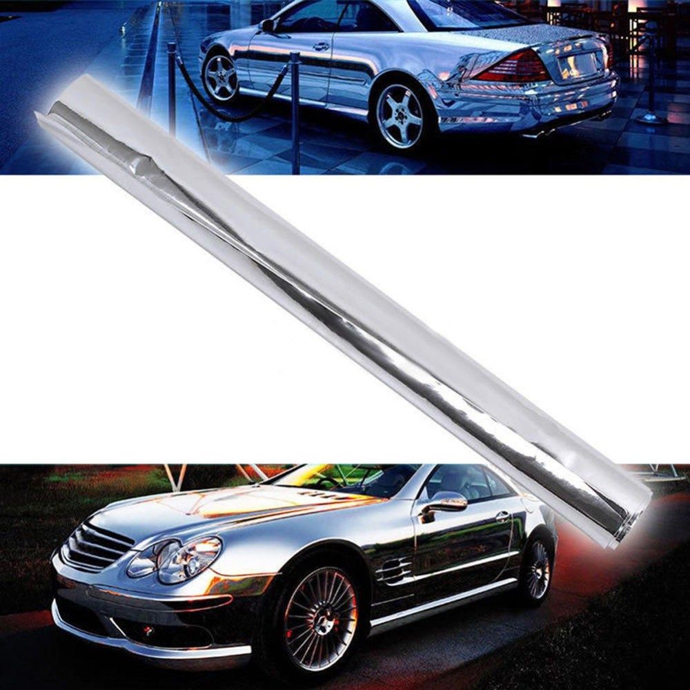 3d car body sticker vinyl film car silver chrome glossy colo