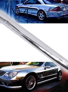 3D Car Body Sticker Vinyl Film Car Silver Chrome Glossy Colo
