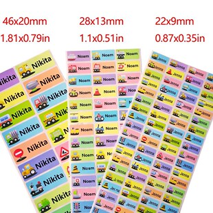 New Boy Cartoon Cars Name Stickers Pattern Custom Personal T