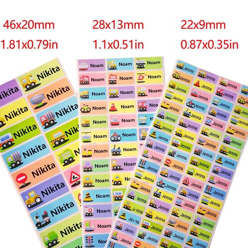 New Boy Cartoon Cars Name Stickers Pattern Custom Personal T