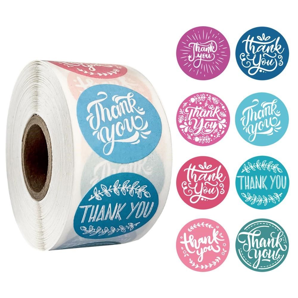 50-500pcs thank you stickers seal labels handmade custom sti