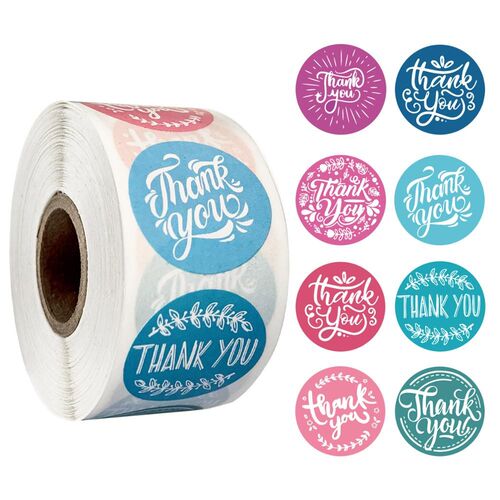 50-500pcs thank you stickers seal labels handmade custom sti