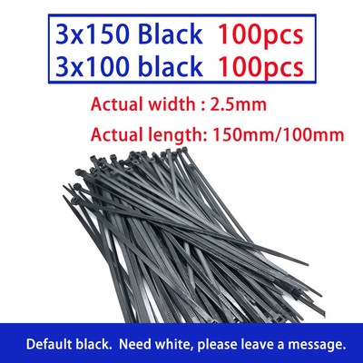 Nylon cable tie 100mm 200mm 300mm black self -locking Plasti