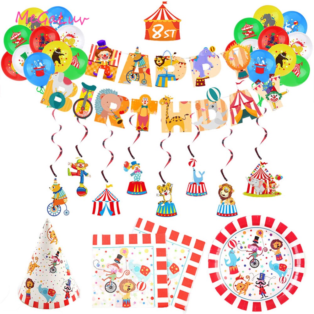 Circus Theme Banner Pull Flag Kid Bunting Garland Baby Showe