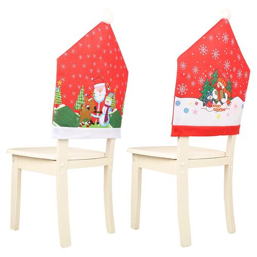 Party Christmas Decoration Table Red Hat Decor Dinner Chair