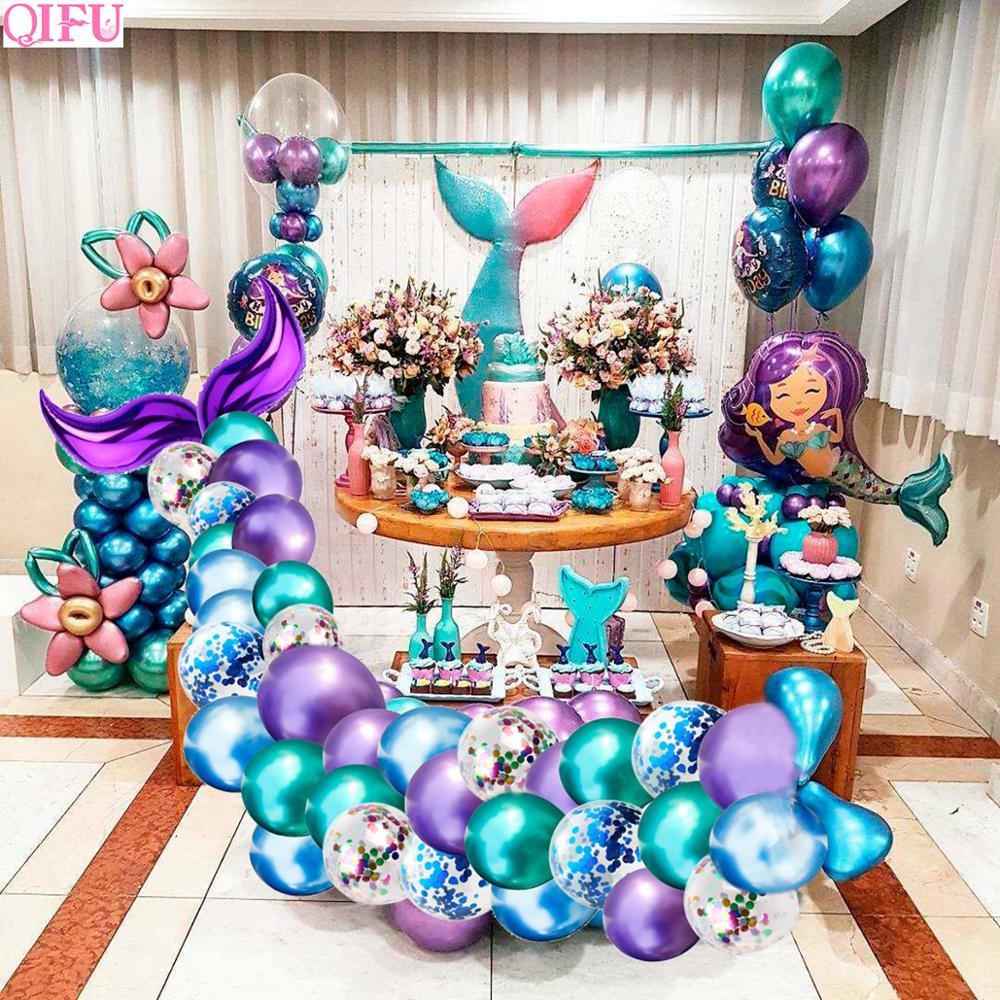 The Little Mermaid Party Balloon Decor Mermaid Birthday Part