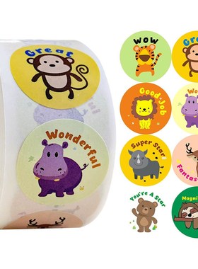 50-500pcs creative animals stickers 1inch labels reward stic