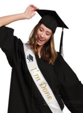 Bronzing Flash Graduation Girl Sash Happy Graduation Party A