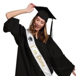 Bronzing Flash Graduation Girl Sash Happy Graduation Party A