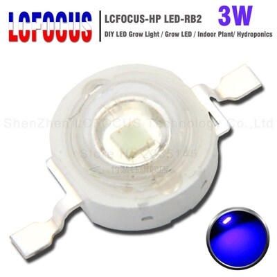 20pcs 3W Royal Blue 440nm 470nm Grow LED COB D Lamp Blub DIY