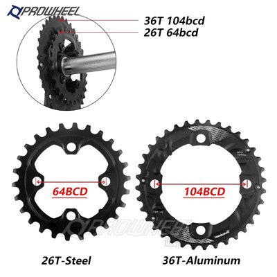 64BCD 104BCD MTB Bicycle Sprockets Double Chainwheel 26T 28T
