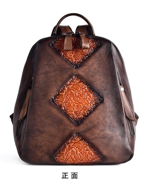 Vintage leather shoulder bag women's multi functional large