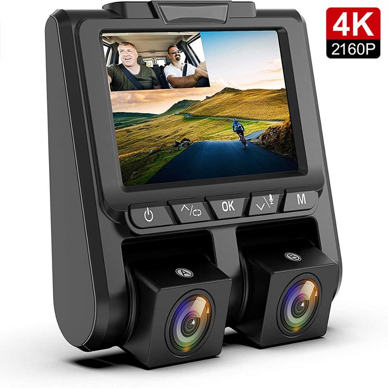 4K Full HD 2160P + 1080P dual lens car DVR 3 inch LCD 340  W
