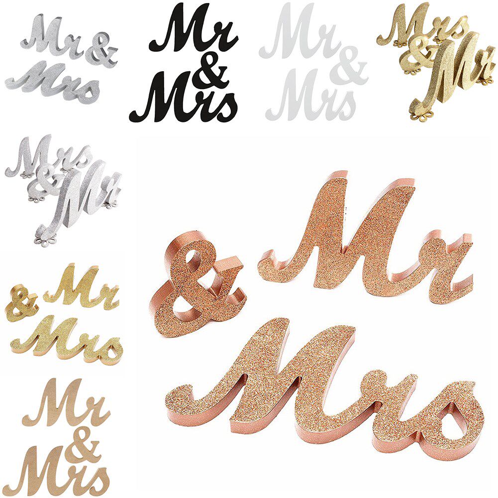 3pcs/set wedding decorations table mr and mrs sign home lett