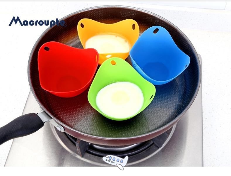 2Pcs/Lot Silicone Egg Poacher Poaching Pods Egg Mold Bowl Ri