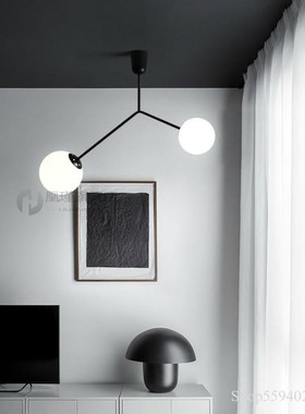 Designer's Minimalist Line Chandelier Modern Living Room Din