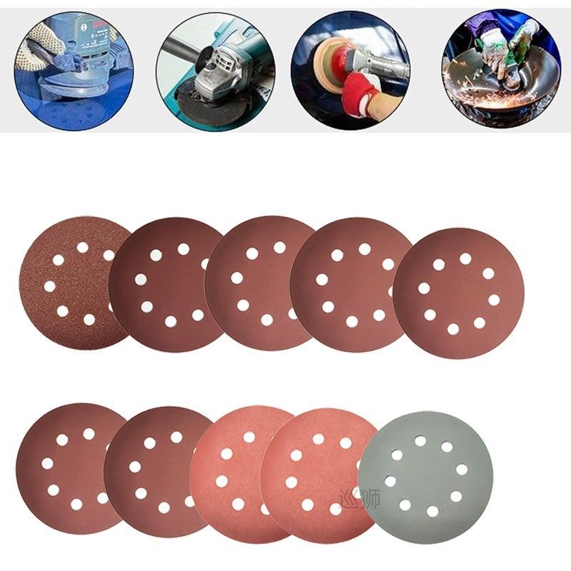 50pcs/100pcs 125mm Round Shape Sanding Discs Sandpaper Eight