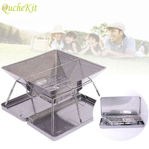 Folding Stainless Steel BBQ Grill Portable Camping Grills Ou