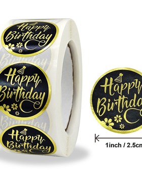 New Styles 1inch Round Happy Birthday Stickers 50-500pcs cut