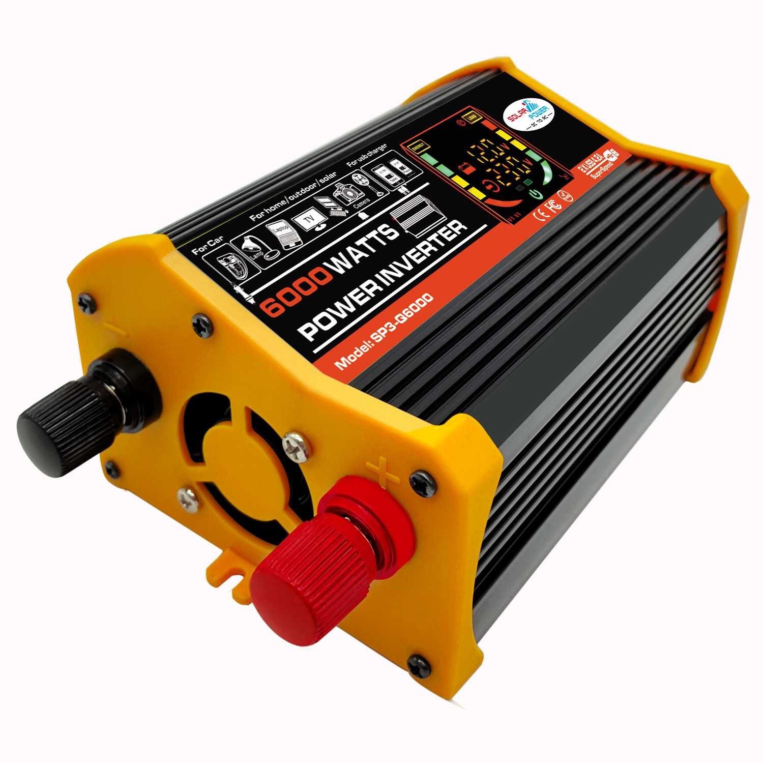 NEW 6000W  Power Inverter LCD Display ransformer Modified Si