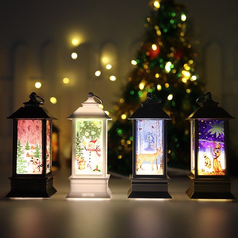 christmas lantern elderly snowman lantern dream night light