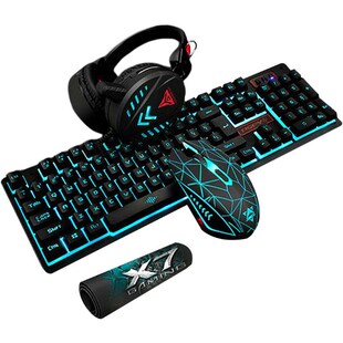 Mechanical Wired USB 4Pcs Illuminated K59 Keyboard Gamin Set