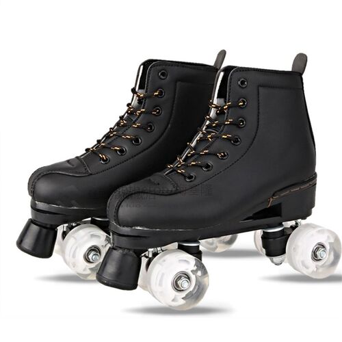 JK   Artificial Leather Roller Skates Double Line Skates Two