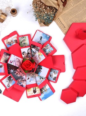 Creative Explosion Box Hexagonal DIY Photo Album Scrapbooki