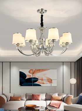 Modern lustre suspension lamp with white lamp shades chandel
