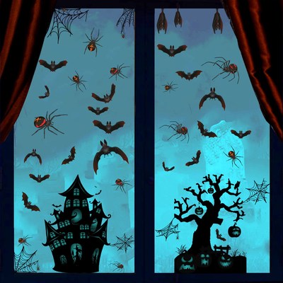 Halloween Electrostatic Window Stickers Haunted House Bat Sp