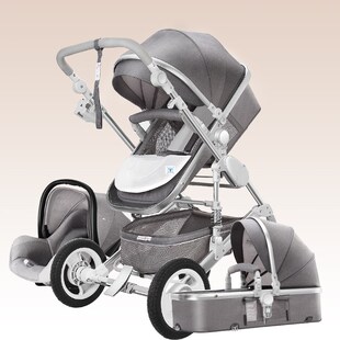 Baby Stroller 3 in 1 Luxury Travel Pram Carriage Basket Baby