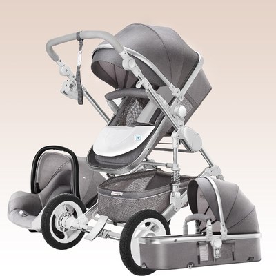 Baby Stroller 3 in 1 Luxury Travel Pram Carriage Basket Baby