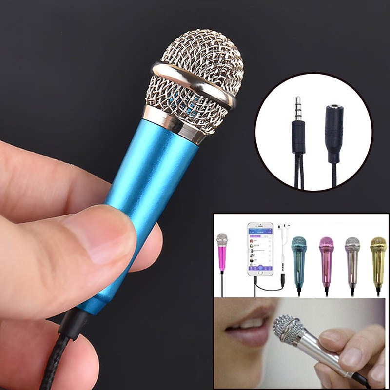 Mini Karaoke Condenser Wired 3.5mm Stereo Microphone Mic For图片