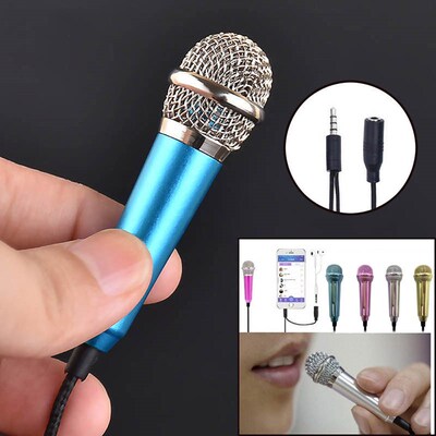 Mini Karaoke Condenser Wired 3.5mm Stereo Microphone Mic For