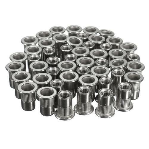 50pcs M6 Thread 304 Stainless Steel Flat Head Rivet Nut Rivn