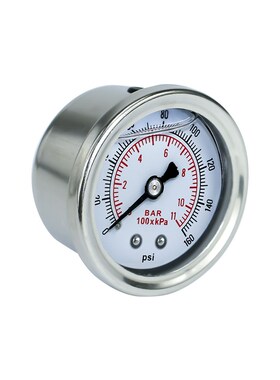 YOMI Fuel Pressure Gauge Liquid 0-160 psi Oil Press Gauge Fu