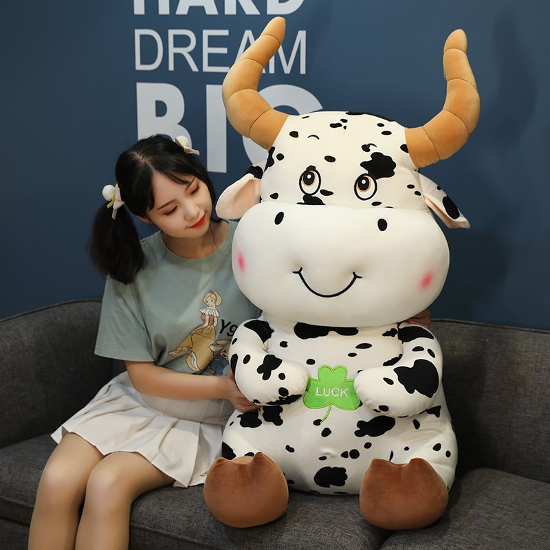 cute animal milk cow plush toy giant cartoon bed pillow sup